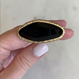 Black stone cocktail ring